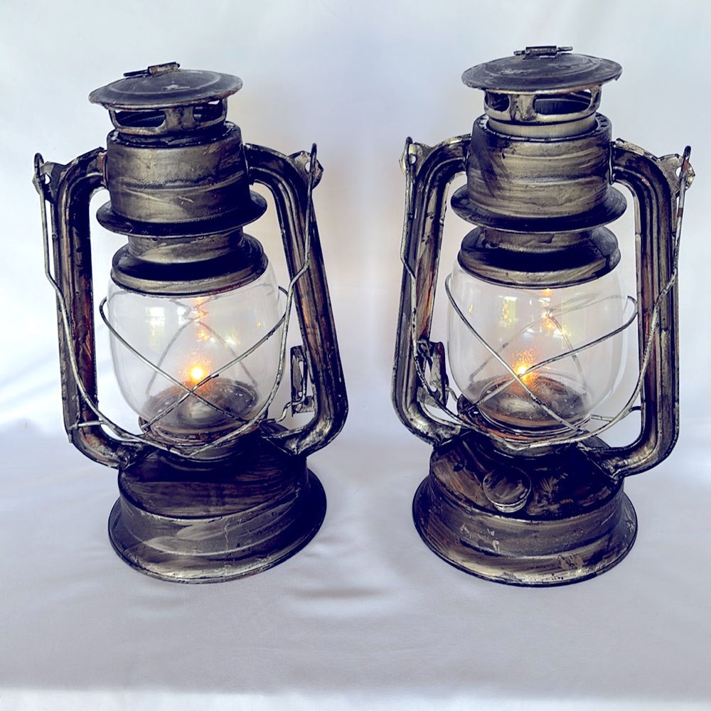 NWOT 2 Pack Vintage Style Halloween Lantern Decoration Prop - Picture 3 of 12
